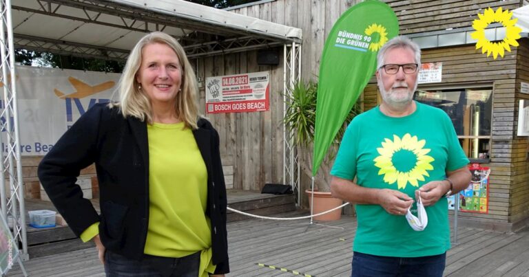 Birgit Neyer zu Besuch am Aasee Beach